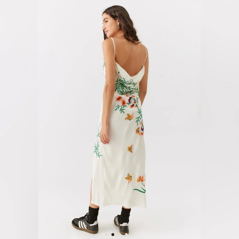 NWT UO Phoenix Embroidered MIDI Dress XS - Picture 14 of 15